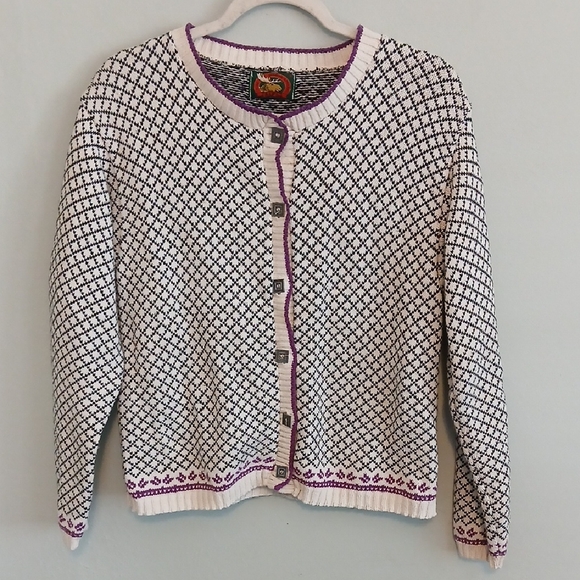 Alps Sweaters - Alps Fine Womens Apparel Black & White Vintage Cardigan Sweater Size Small